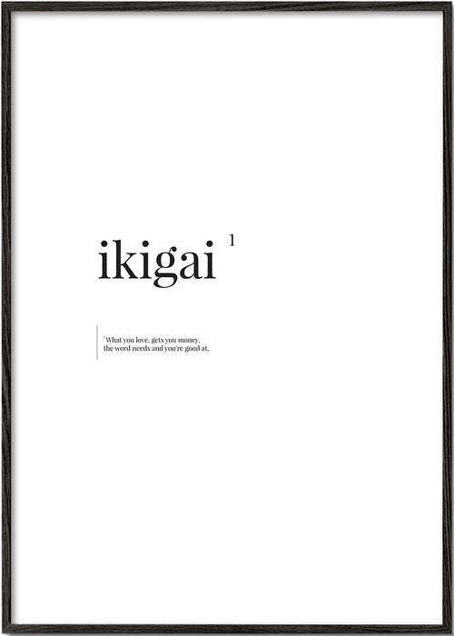 Estampa tipográfica minimalista Ikigai