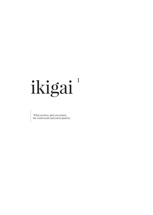 Estampa tipográfica minimalista Ikigai