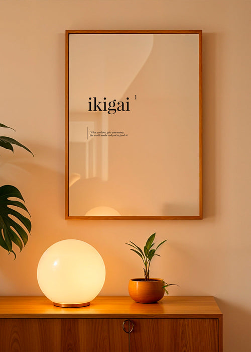 Estampa tipográfica minimalista Ikigai