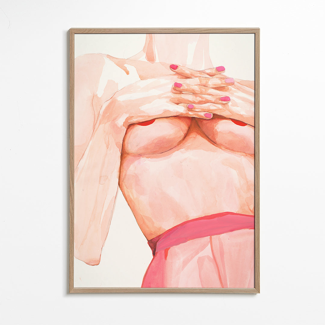 Ilustração: torso feminino em aquarela