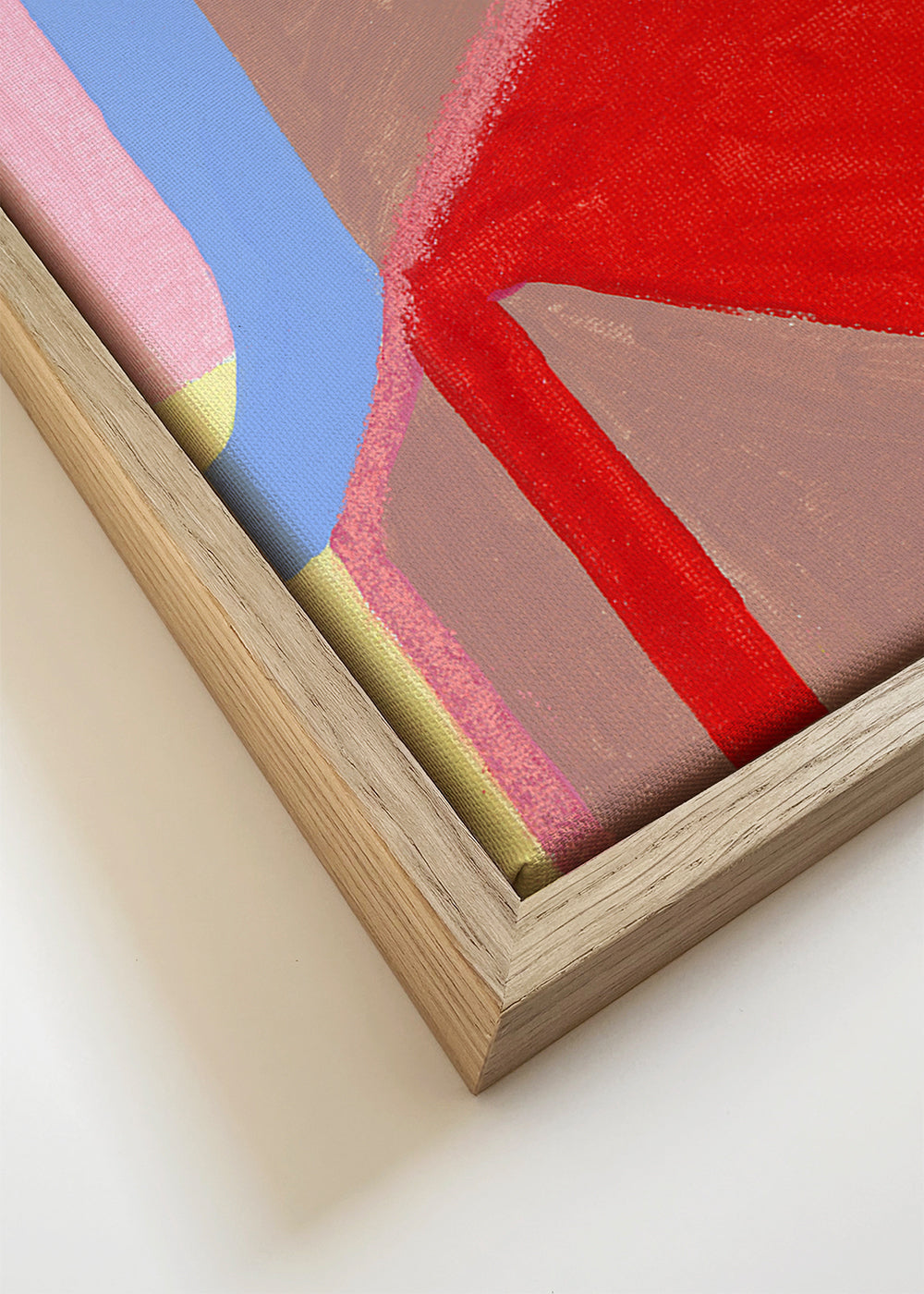 Quadro abstrato com formas orgânicas e blocos de cor marcantes