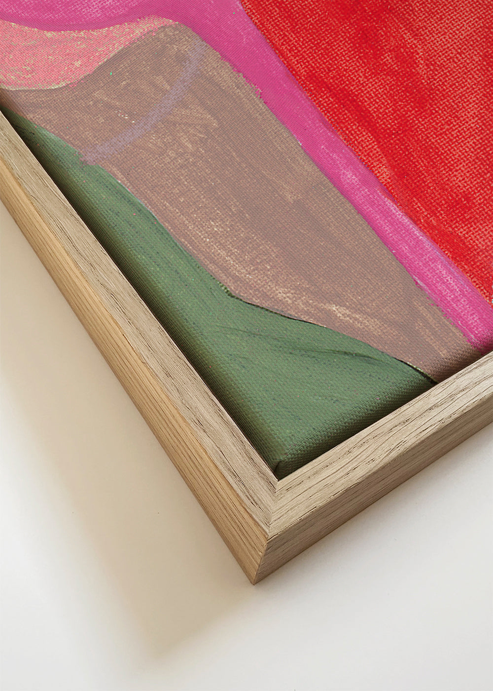Quadro abstrato com formas orgânicas vermelhas