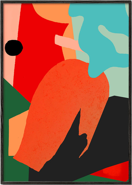 Arte abstrata com formas coral