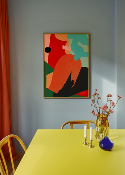 Arte abstrata com formas coral