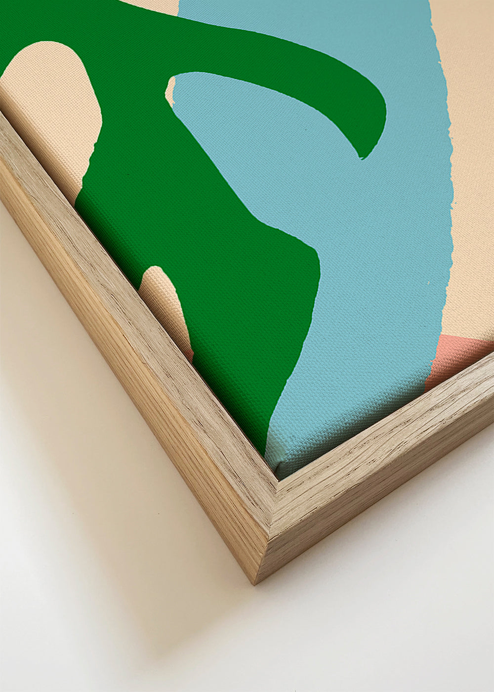 Quadro garça estilizada com folha verde