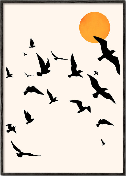 Pássaros em voo arte minimal