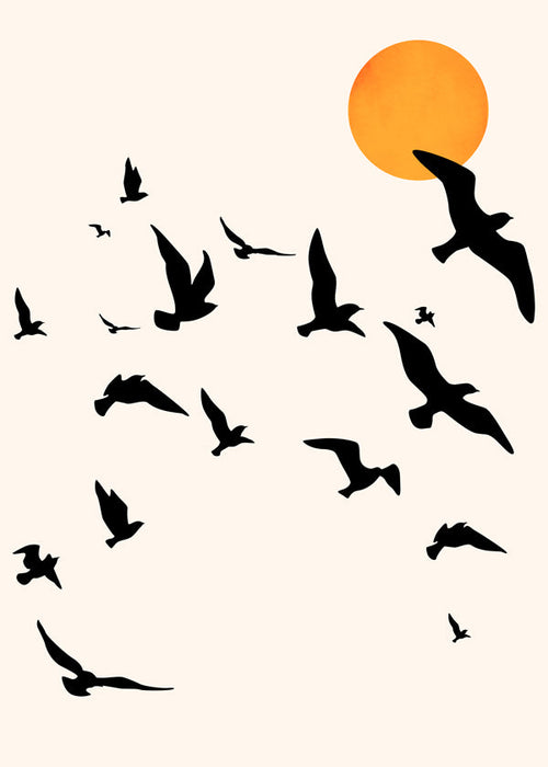 Pássaros em voo arte minimal