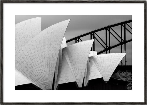 Quadro de cidades Opera House em preto e branco