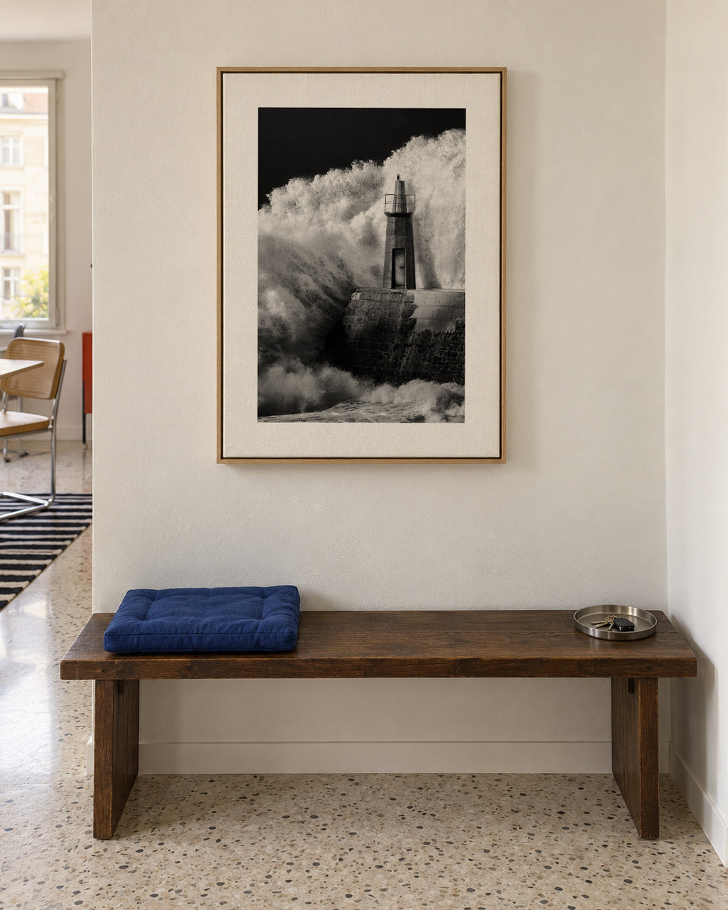 The lighthouse - Framed canvas in an interior
