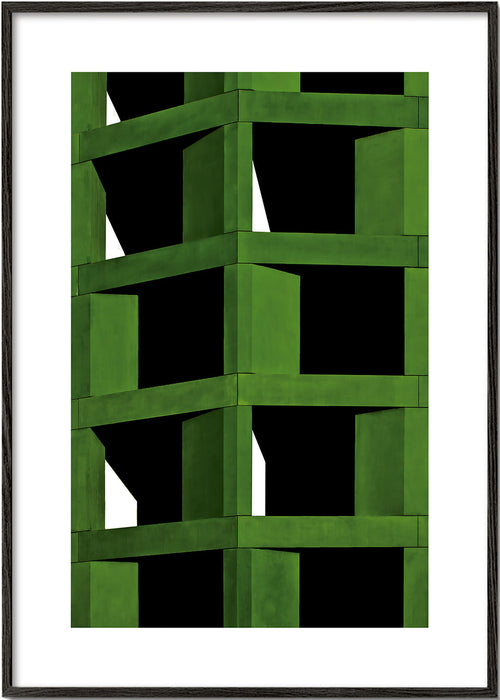 Arte geométrica estrutura verde modular