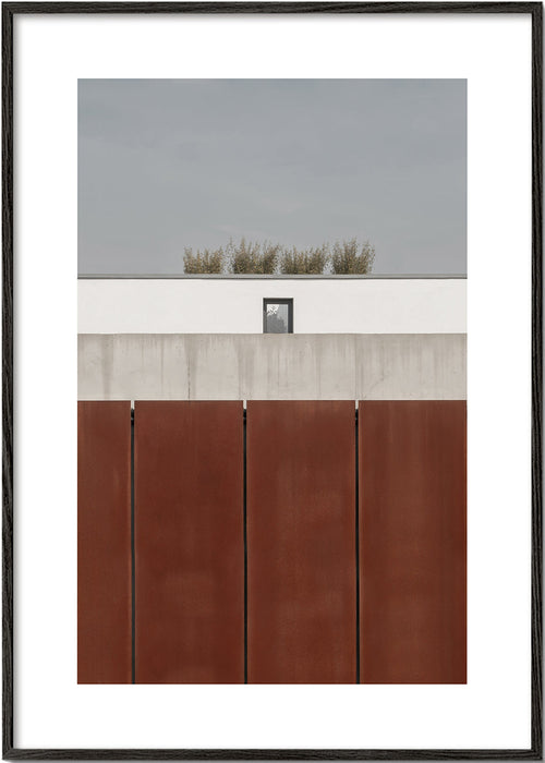 Quadro minimalista com painéis enferrujados