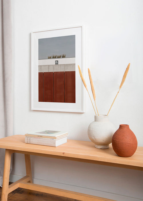 Quadro minimalista com painéis enferrujados