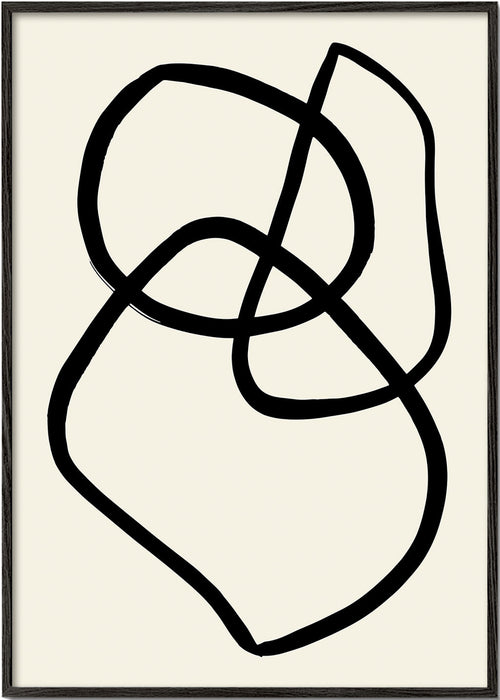 Arte minimalista com linhas pretas orgânicas