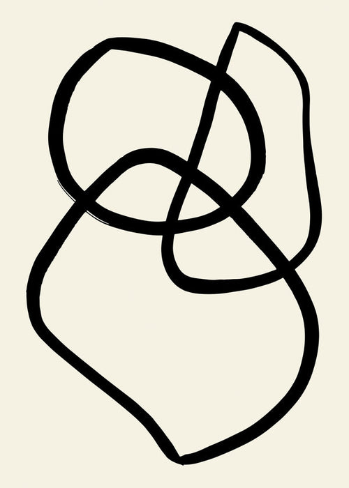 Arte minimalista com linhas pretas orgânicas