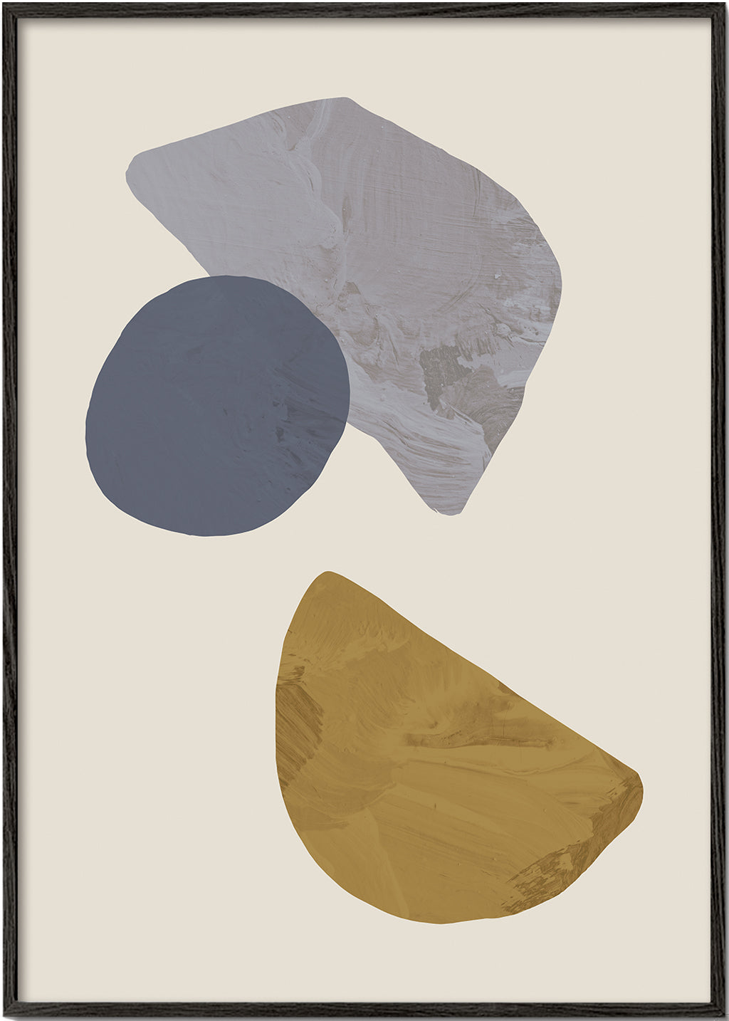 Arte abstrata com formas orgânicas bege