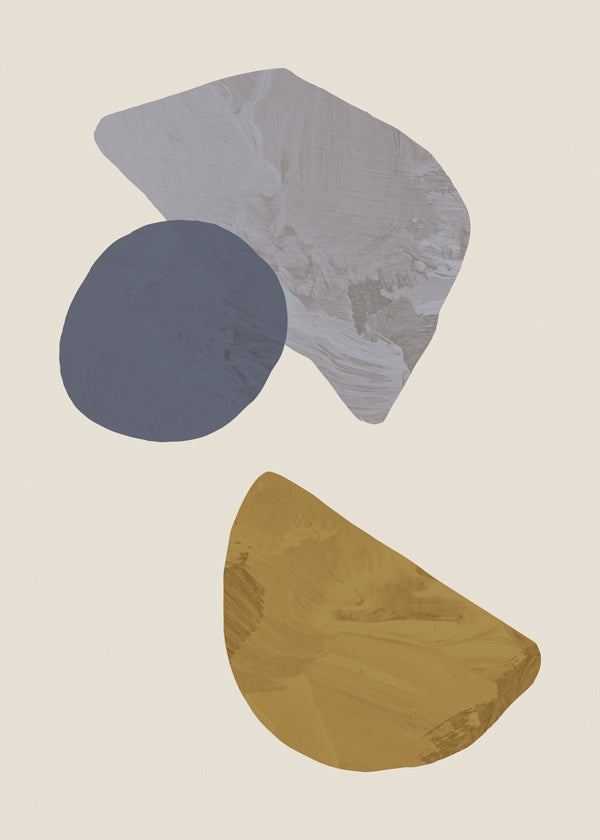 Arte abstrata com formas orgânicas bege