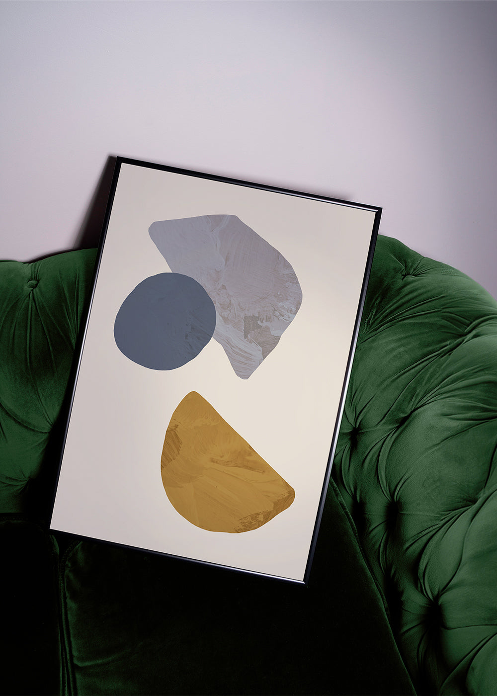 Arte abstrata com formas orgânicas bege