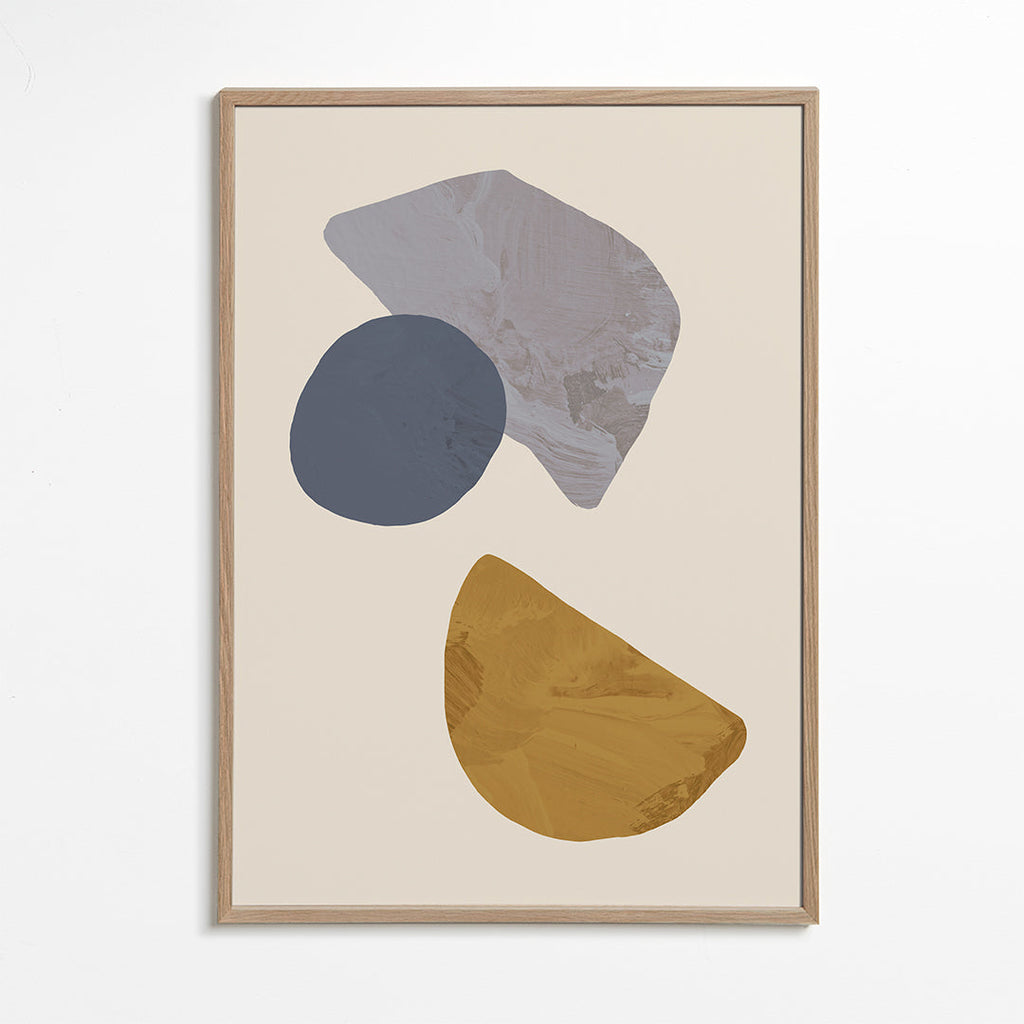 Arte abstrata com formas orgânicas bege