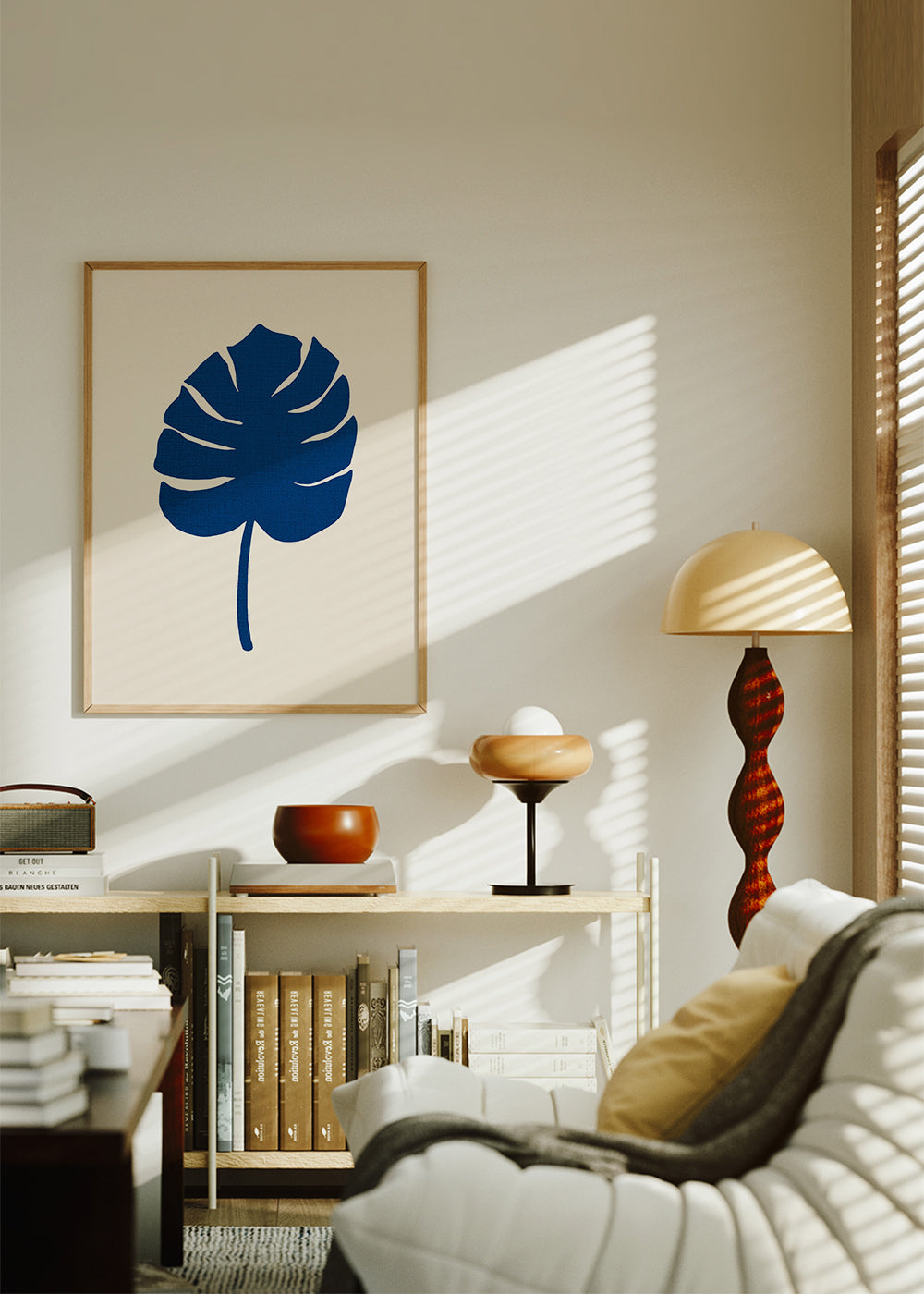 Monstera Canvas Blue