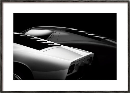 Fotografia de carros Miura em perfil