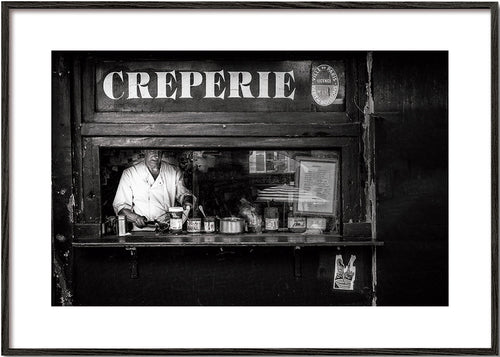 Arte para cozinha Creperie preto e branco