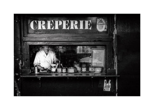 Arte para cozinha Creperie preto e branco