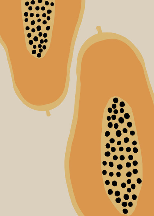 Arte para cozinha papaya minimal