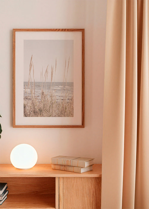 Quadro de paisagem com ervas da praia