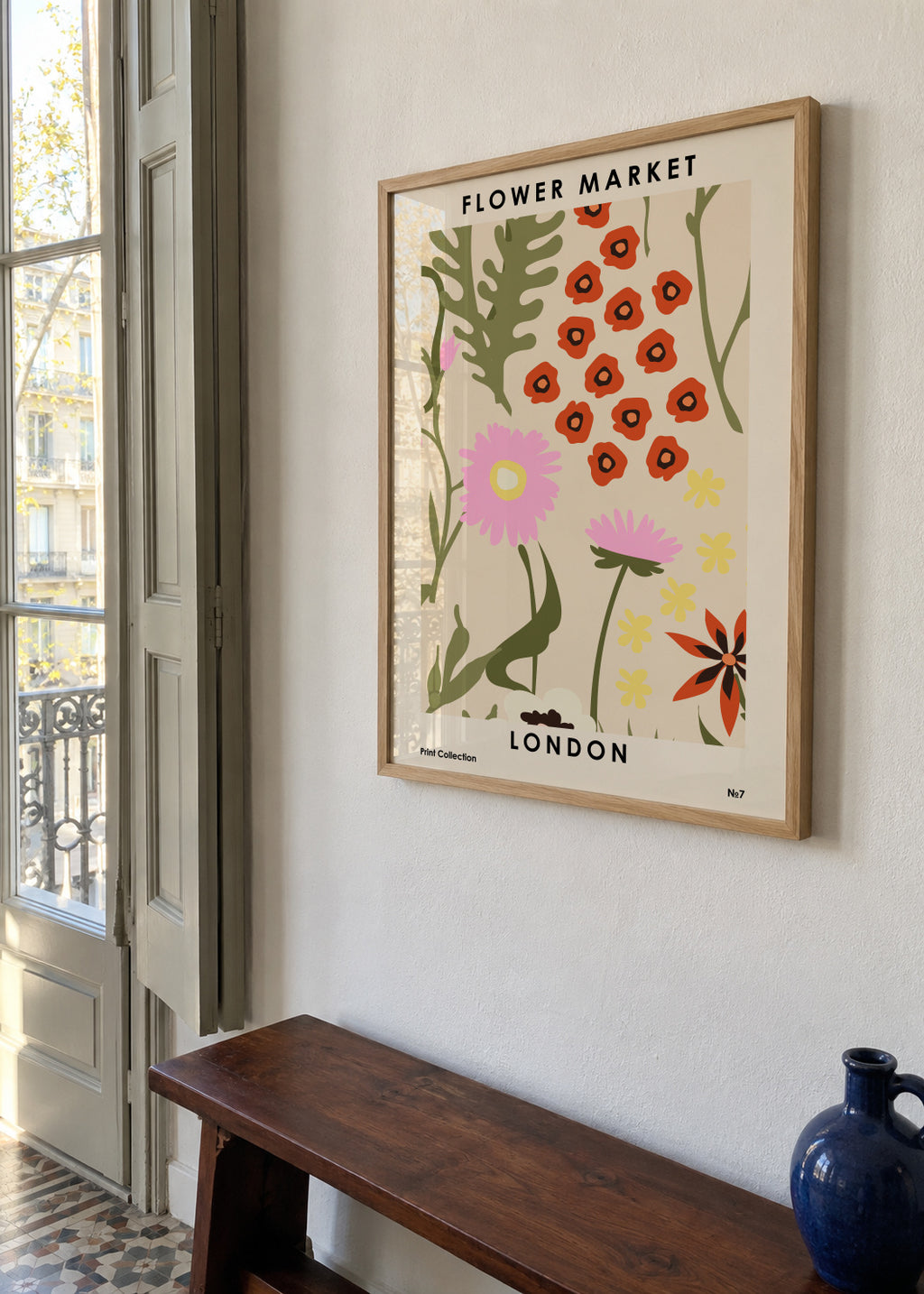 Flower Market London - Framed poster in an interior