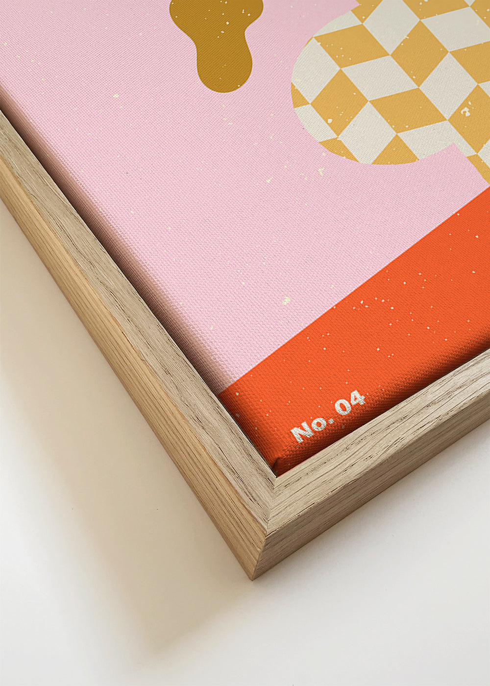 Estampa botânica rosa com flor gráfica