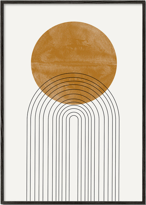 Quadro geométrico com arco ocre