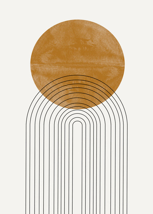 Quadro geométrico com arco ocre
