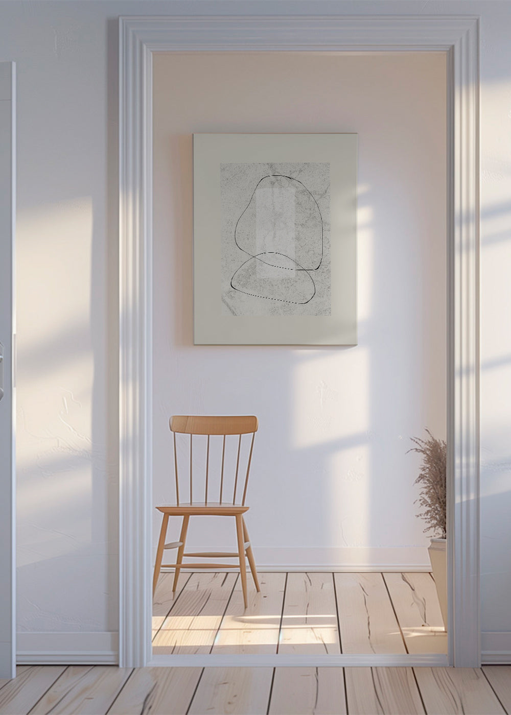 Quadro minimalista de linhas contínuas