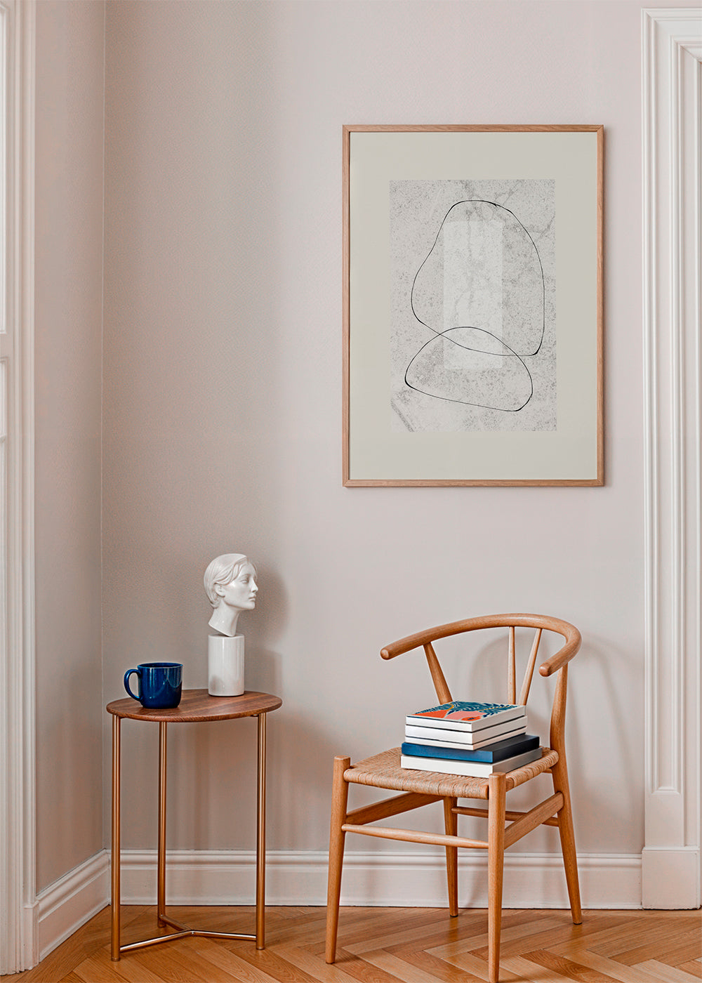 Quadro minimalista de linhas contínuas