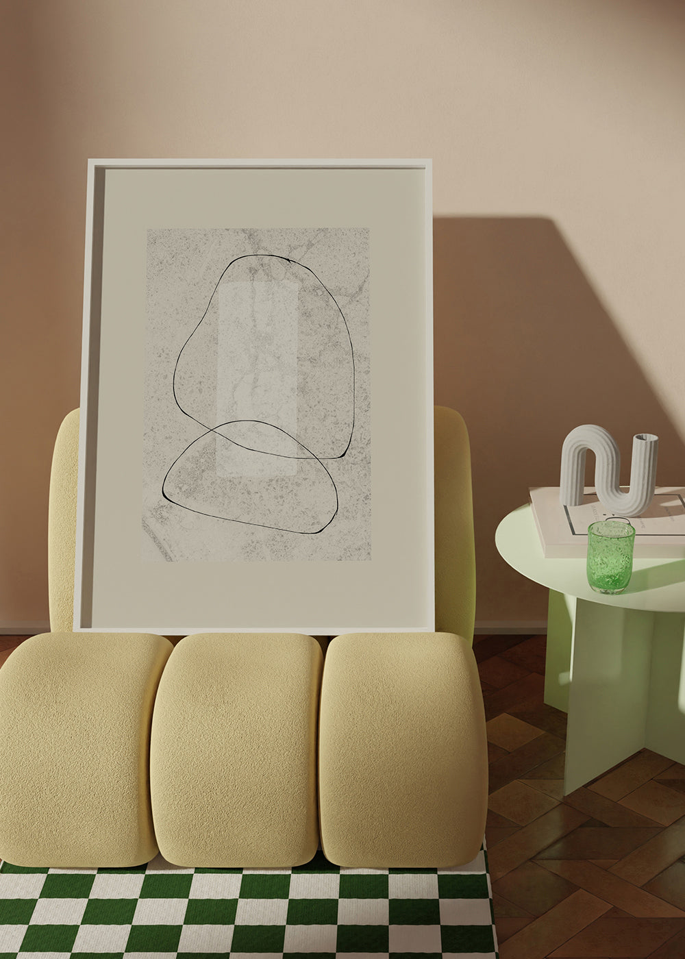 Quadro minimalista de linhas contínuas