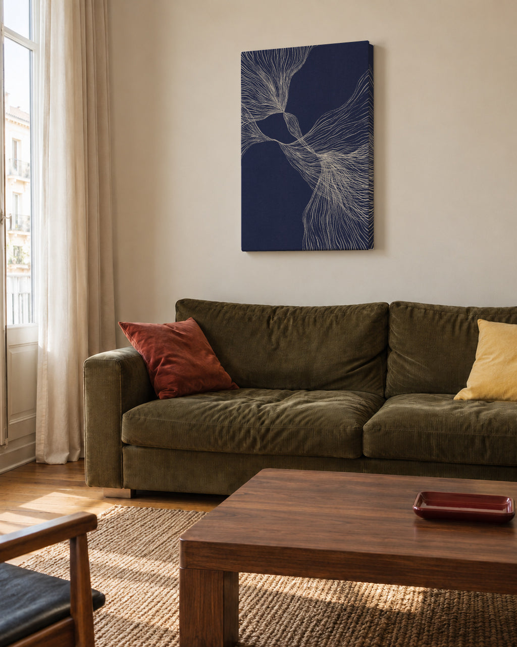 Interaction #1 - Unframed canvas in an interior
