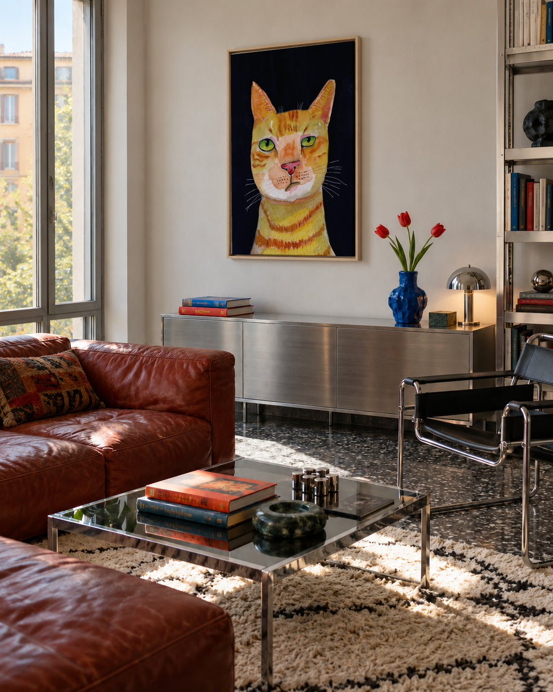 Ginger Cat - Framed canvas in an interior