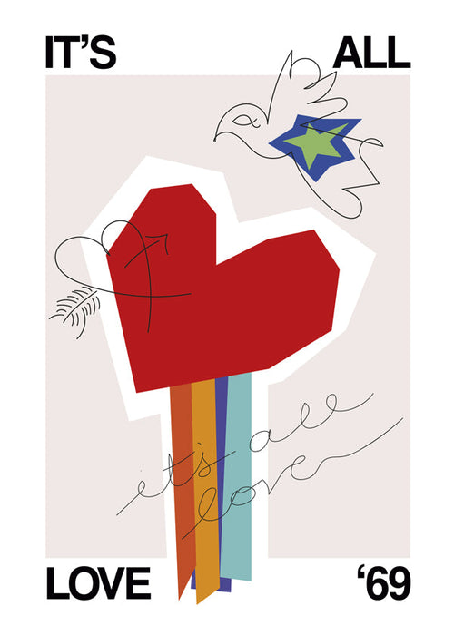 Ilustração coração vintage 69