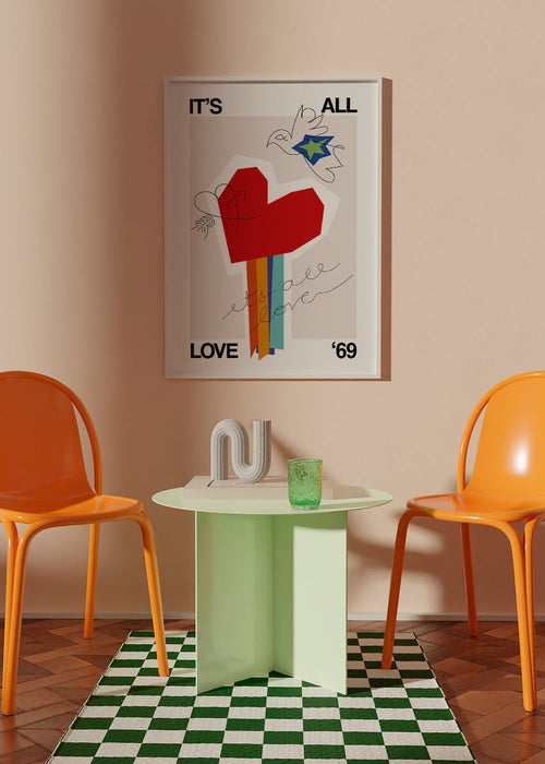 Ilustração coração vintage 69