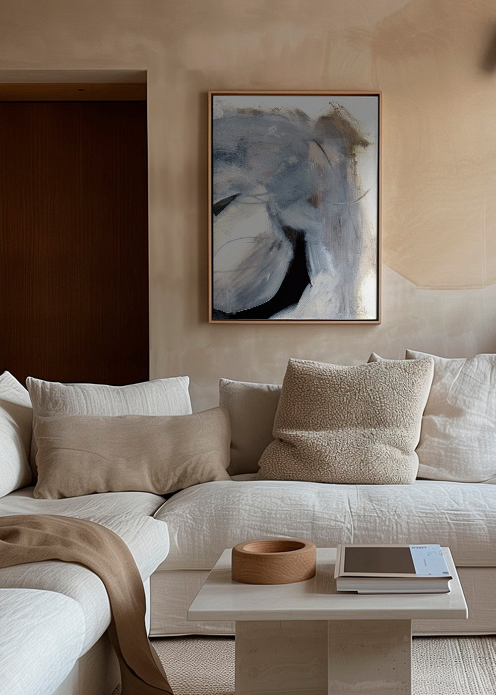 Arte abstrata com gestos cinzentos