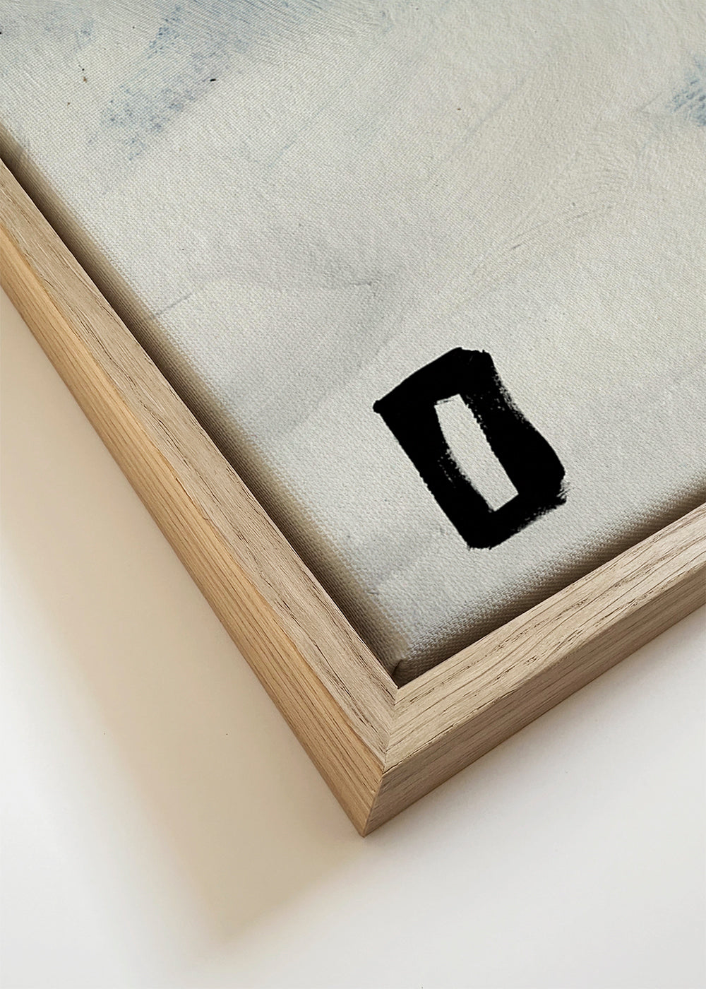 Quadro abstrato preto e branco com gestos de pincel