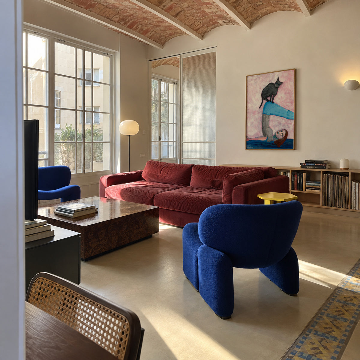 Yoga with my Cat - Framed poster in an interior