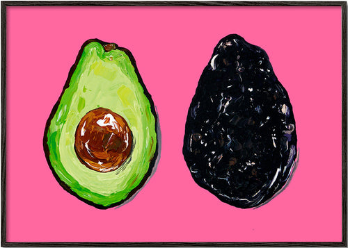 Arte para cozinha: abacate sobre rosa