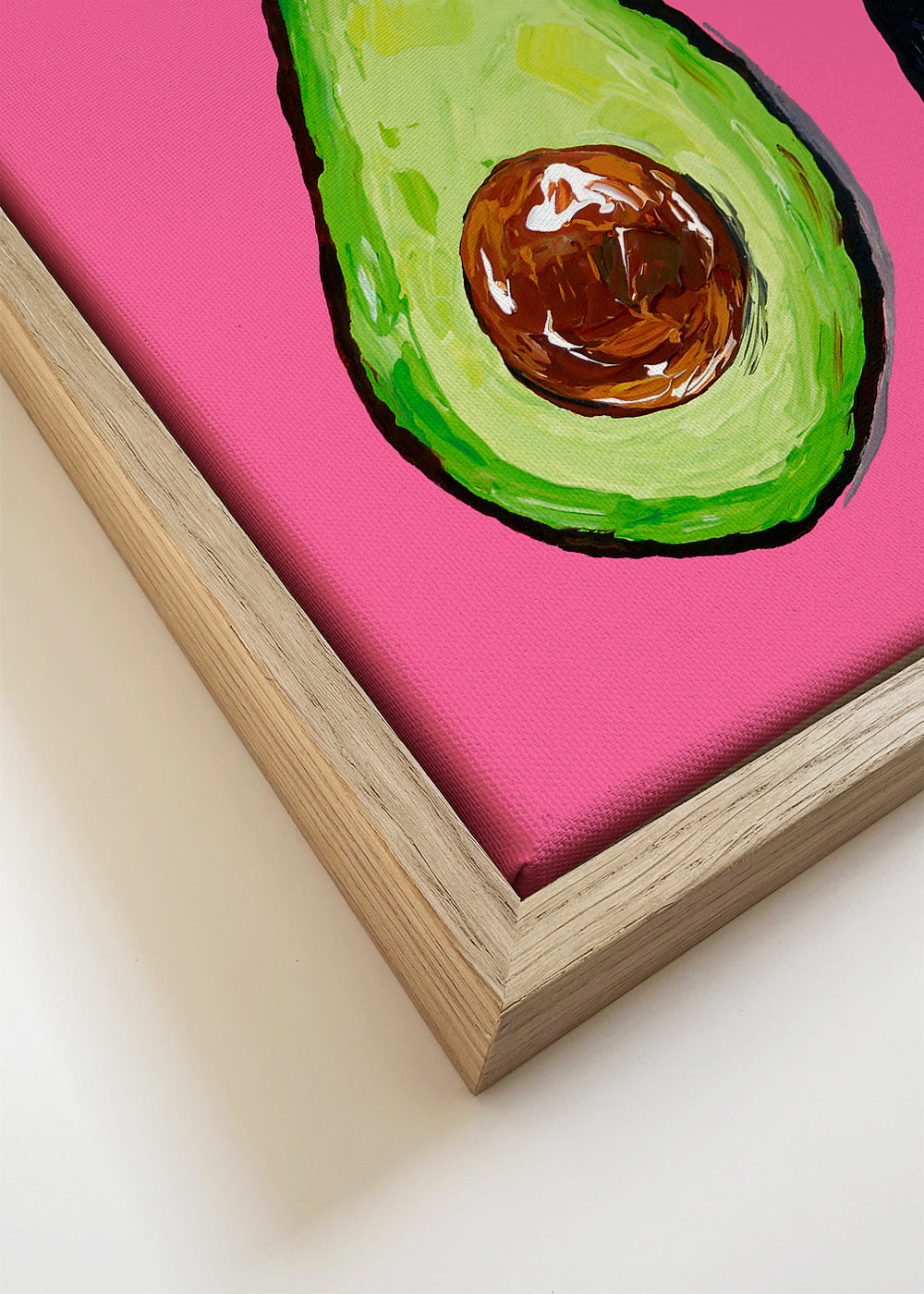 Arte para cozinha: abacate sobre rosa