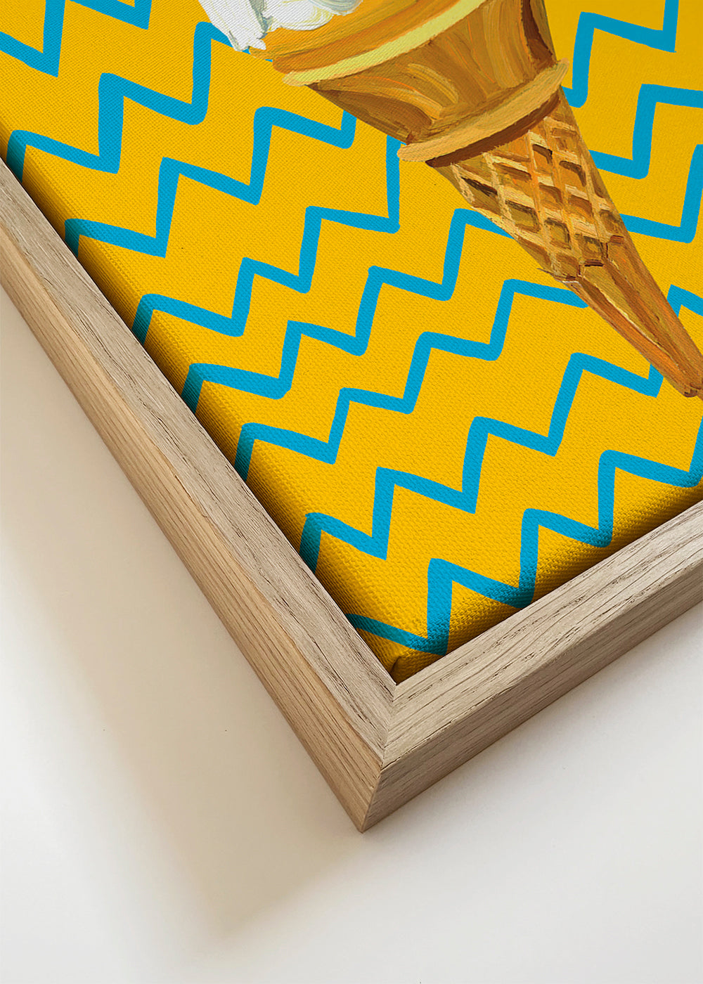 Arte para cozinha com gelado em zigzag amarelo