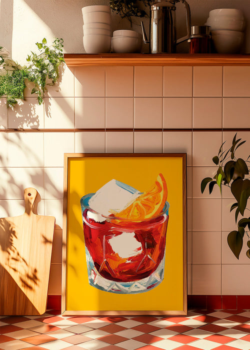 Arte para cozinha Negroni ilustrado