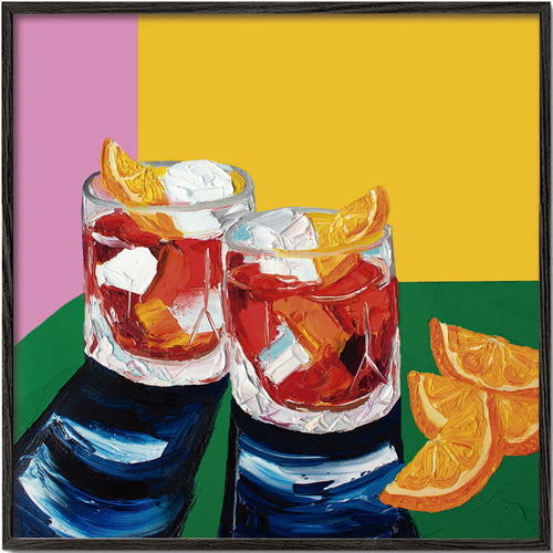 Arte para cozinha com Negronis ilustrados