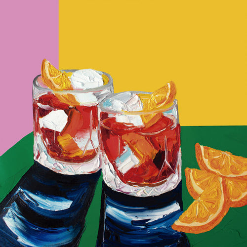 Arte para cozinha com Negronis ilustrados