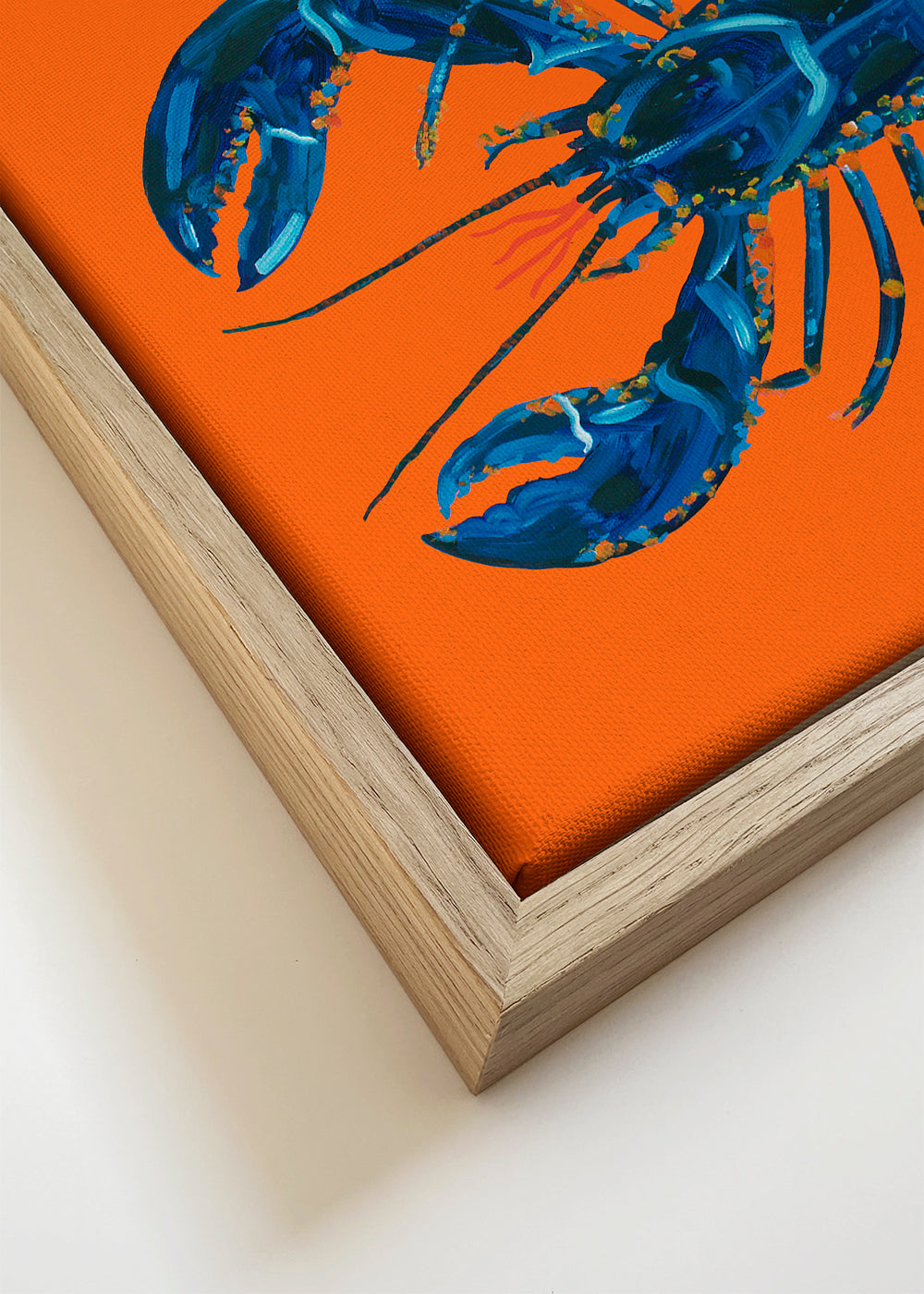 Arte para cozinha: lagosta azul em laranja