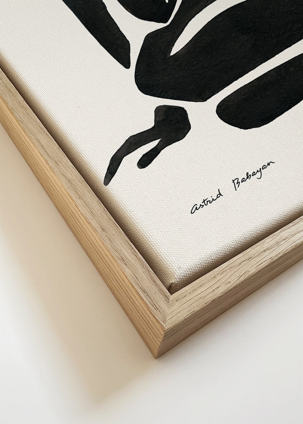 Arte em preto e branco com figura feminina minimalista